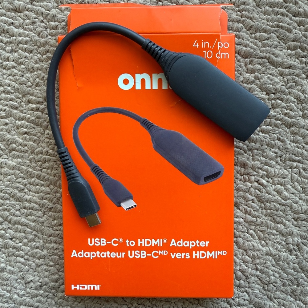 USB-C to HDMI Adapter - Black 4” by onn